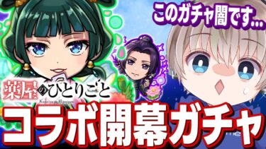 【モンスト】『薬屋のひとりごと』コラボ開幕ガチャ！闇ガチャの人柱になります配信。【ゆらたま】